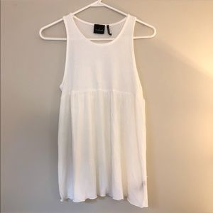White Ribbed Tank-top